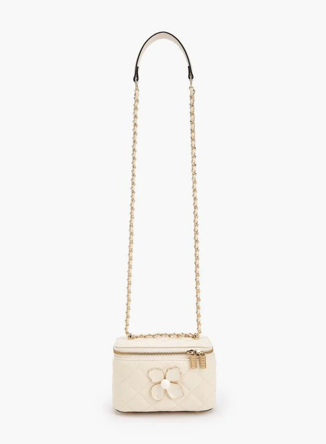 ELLE Quilted Crossbody Bag With Floral Accent Ramadan Collections